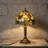 Tiffany-style Stained Glass Table Lamp Featuring Grapevine Design