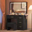 Dajanea Dressing Table with Mirror，Makeup Vanity Table Set for Bedroom-145871824
