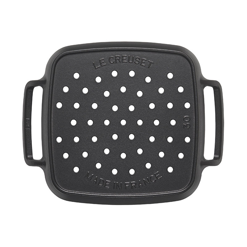 Le Creuset Alpine Outdoor Enameled Cast Iron Grill Basket, 12", Matte Black