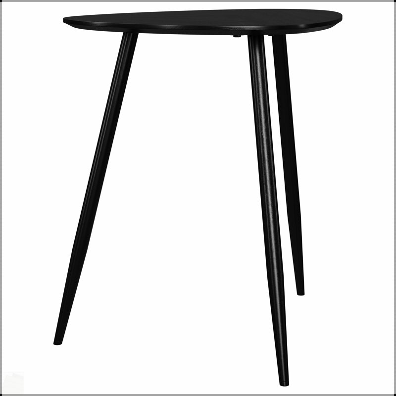 Table de bout triangulaire en bois massif Xander avec design moderne et support robuste pour des espaces de vie élégants