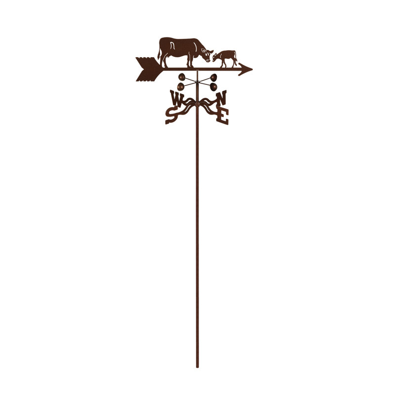 Vache Mieka avec girouette, Fixation de jardin