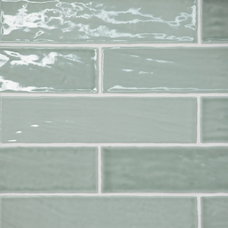Marin 2.5" x 10" Porcelain Mosaic Wall & Floor Tile, Aloe Green