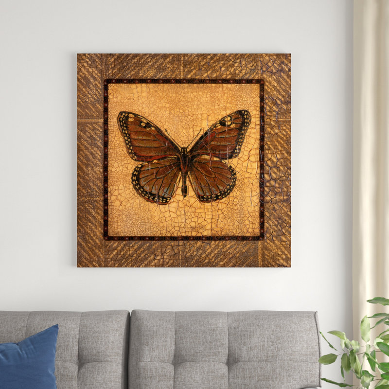 Papillon craquelé - monarque, H 36 po x l 36 po x P 1,25 po