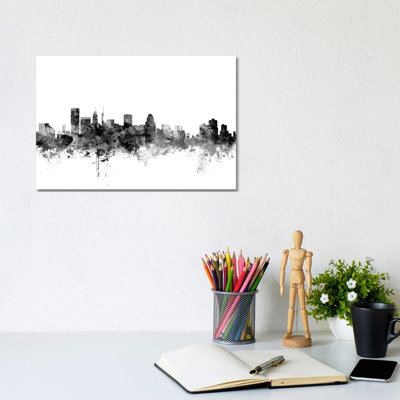 Baltimore, Maryland In Black & White by Michael Tompsett - 1 Piece Wrapped Canvas Wall Art