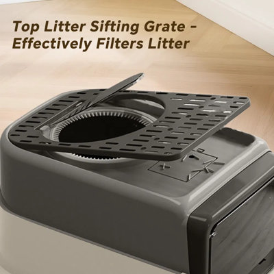 Pull-out Drawer Cat Litter Box With Sifting Grate – No Scoop Needed, Odor Control, Spacious For Large Cats