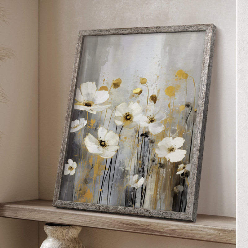 Reproduction encadrée FLORAL Series CDIV - bois massif, H 30 po x l 24 po