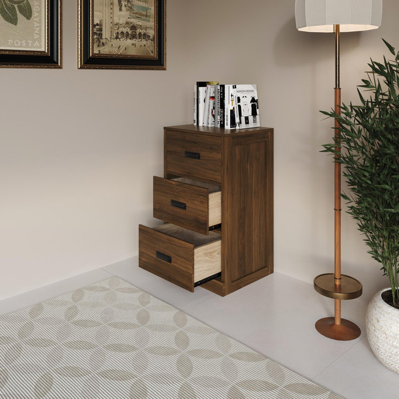 3 DRAWERS CABINET IN BROWN, Brown