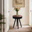 Table basse ronde 15,7 pouces, petite table de chevet décorative pour le salon, la chambre à coucher, le coin, le bureau (noir / brun) | Idée de cadeau