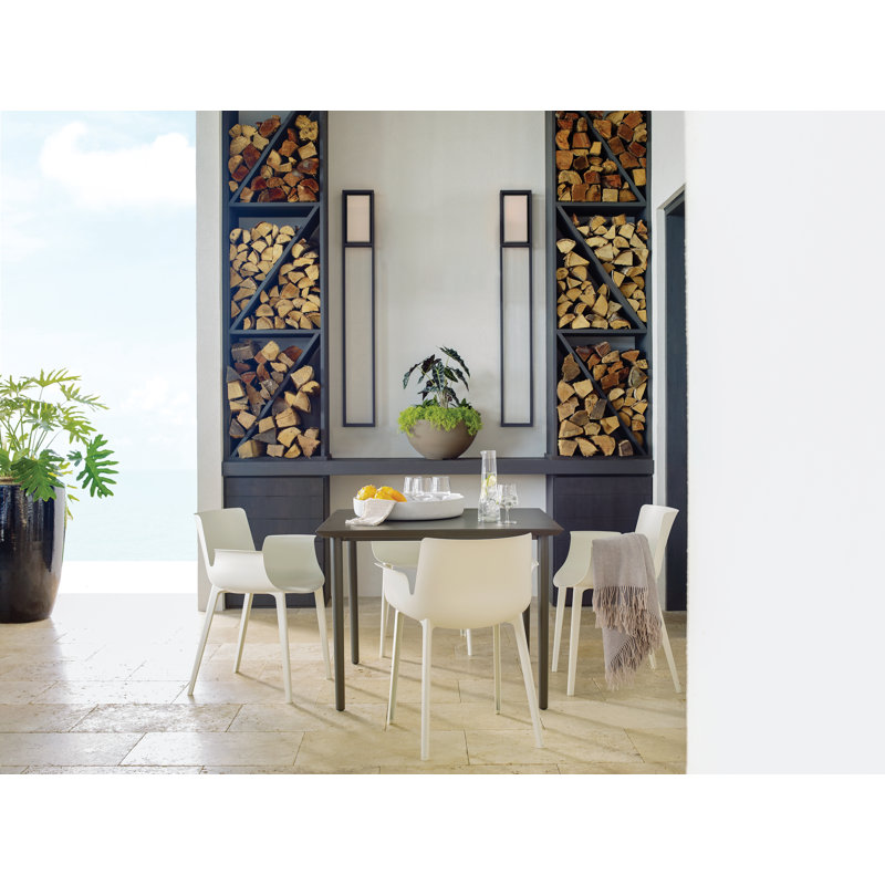 Reef Outdoor Square Teak Dining Table, Anthracite, Nordic Black