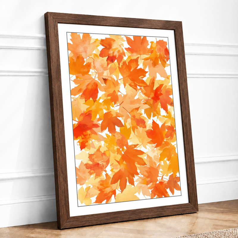 Falling Autumn Leaves Botanical - Print, A1 - 84.1 x 59.4 cm, Walnut