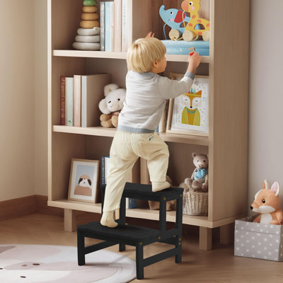 2-Step Cloudy Toddler Step Stool with Non-Slip Safety Design for Bathroom & Kitchen