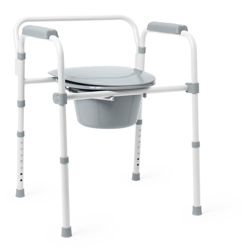 3-in-1 Folding Aluminum Elongated Commode