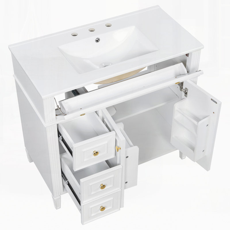Meuble-lavabo 36 po avec lavabo, Blanc