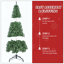 Arbre de Noël artificiel avec 1136 pointes en PVC, structure à charnières et support en métal - Arbre de Noël complet pour la décoration de bureau, d'appartement ou de fête-1991085537