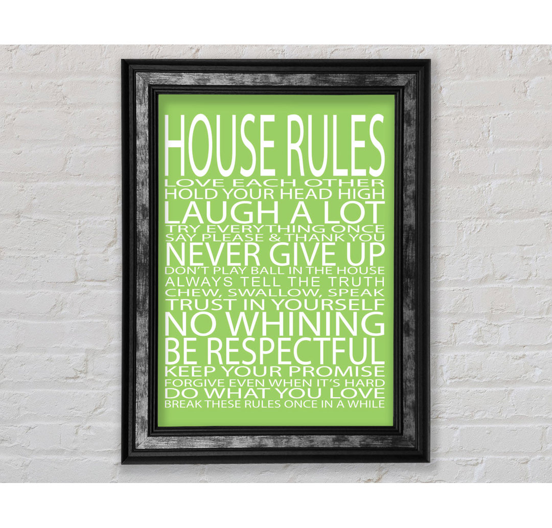 Moshannon Family Quote House Rules Love Each Other Lilac Framed Print Wall Art