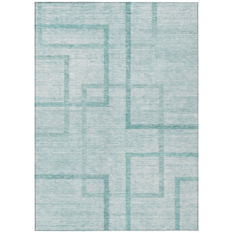 Tapis bleu sarcelle et turquoise, Rectangle 3 pi x 5 pi