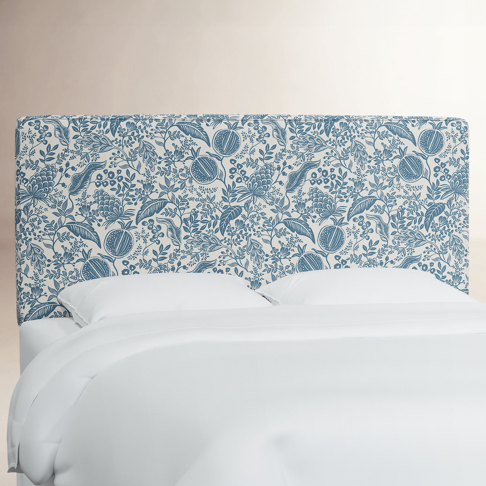 Elly Headboard, King, Rpc Pomegranate Blue Linen