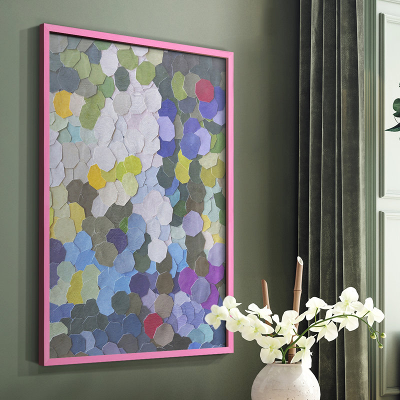 Doris Duke Garden, reproduction encadrée - bois massif, Rose, H 10 po x l 8 po