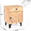 Table de chevet contemporaine en bois de manguier massif 1, finition naturelle, assemblage facile, solution pour petit espace, l 18 po x P 14 po, H 24 po