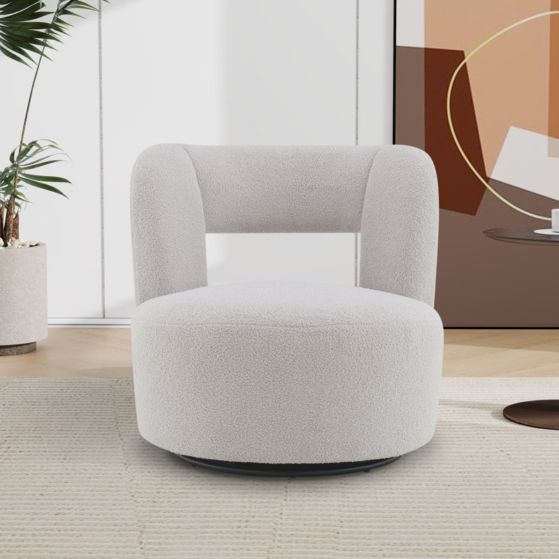 Fauteuil demi-tonneau pivotant d'appoint l 27,9 po, Polyester gris