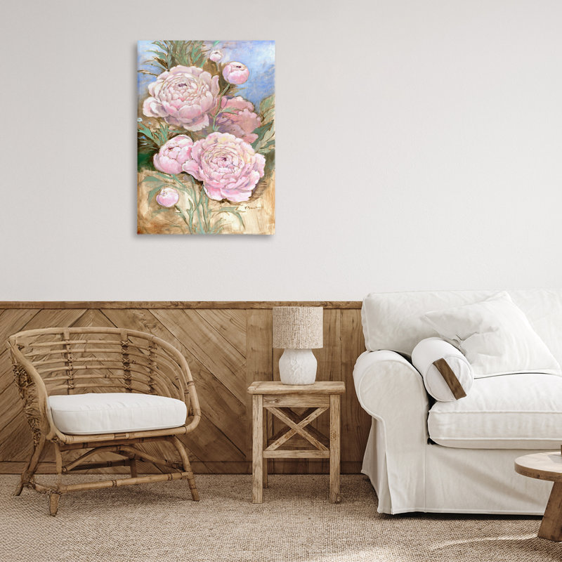 Impressions de pivoines, toile par Paul Brent, H 24 po x l 16 po