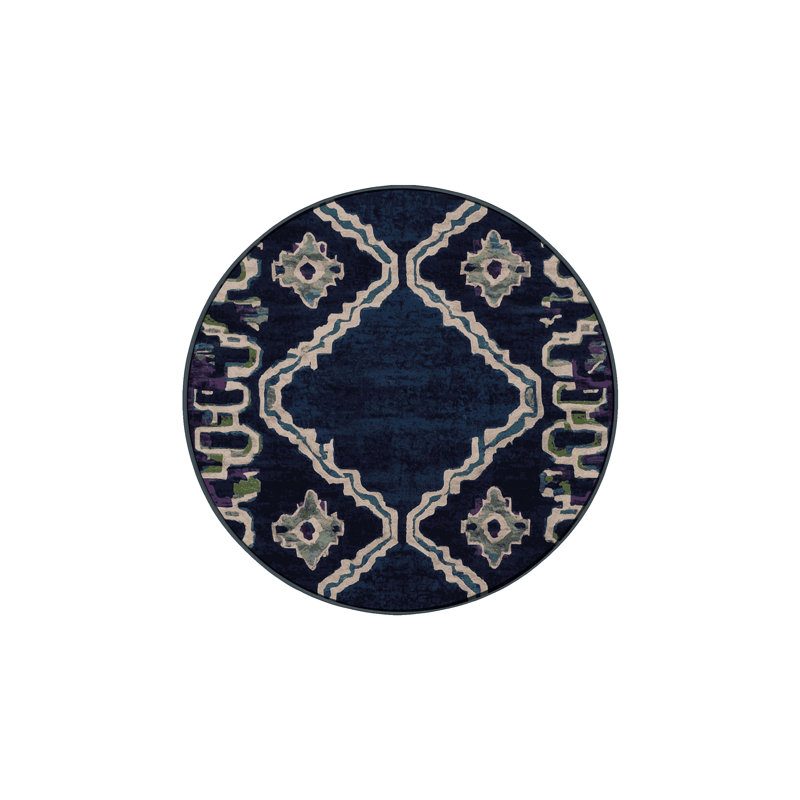 Tapis gris lavable à la machine, Rond 5 pi