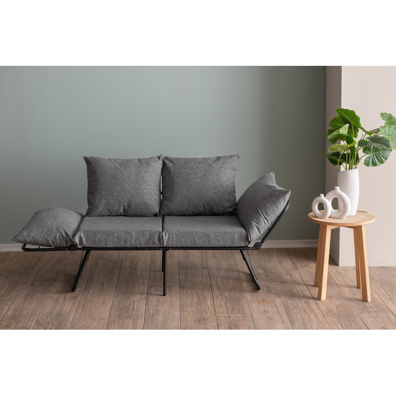 2-Seat Sofa-Bed, Light Gray Linen