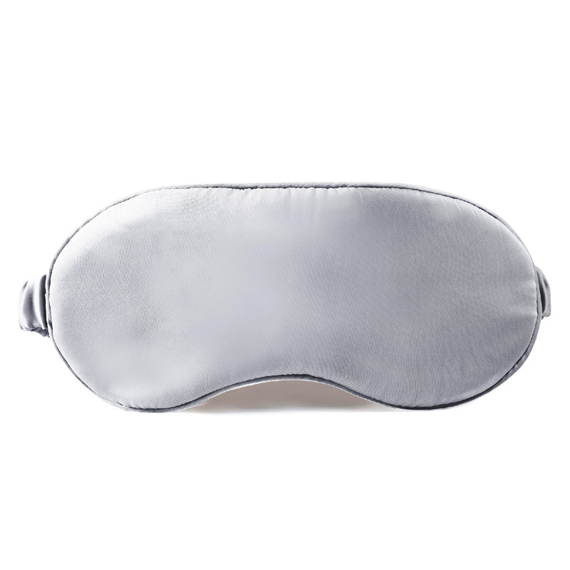 Masque pour les yeux en soie, cache-œil en soie une pièce, noir, rose, argent, taupe, Noir