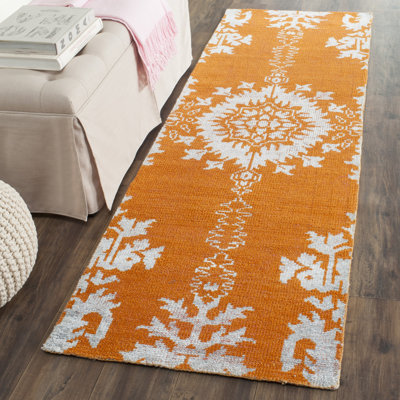 Tapis doré en laine / viscose / coton noué à la main Sabian