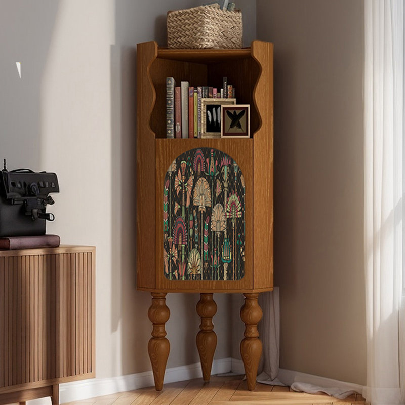 Retro multi-functional corner bookcase, Brown
