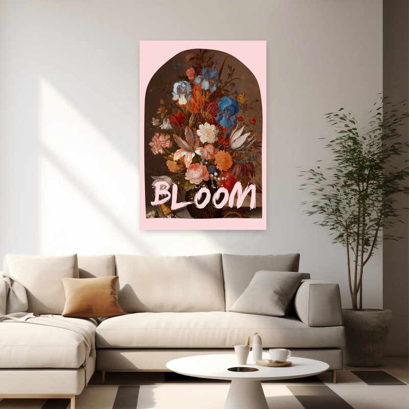 Vibrant Botanical Bouquet Classic Colorful Elegant Iris Lily Peony Flower Nature Wall Art Print 1 Piece Wrapped Canvas Wall Art