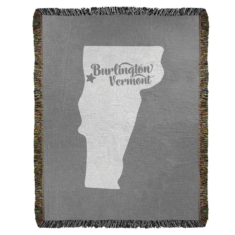 Jeté en coton tissé burlington vermont, l 37 po x L 52 po, Gris