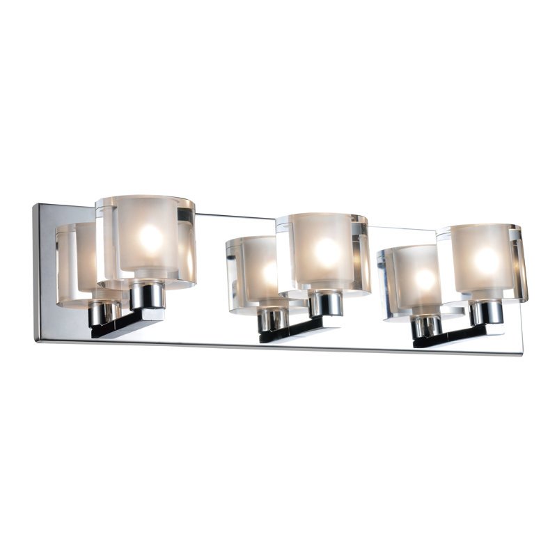 3 Light Wall Sconce – Chrome Finish with Clear Glass Shade for Powder Room, Dressing Room, Bathroom, Chrome