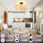 16 Inch Boho Woven Rattan Flush Mount Ceiling Light