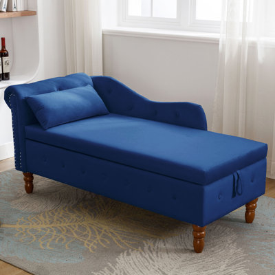 Méridienne de luxe en velours pour salon avec rangement et tissu de style Mid-Century