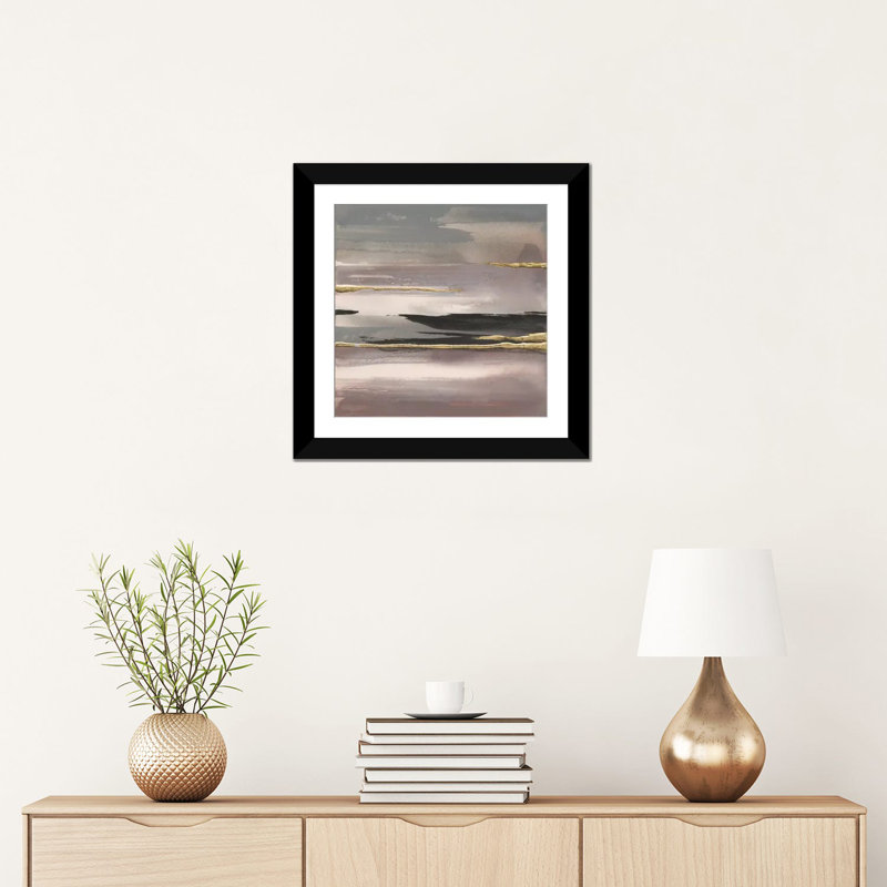 Reproduction d’art sur toile tendue gilded matinée brouillard ii, H 16 po x l 16 po x P 1 po, Papier beaux-arts encadré noir