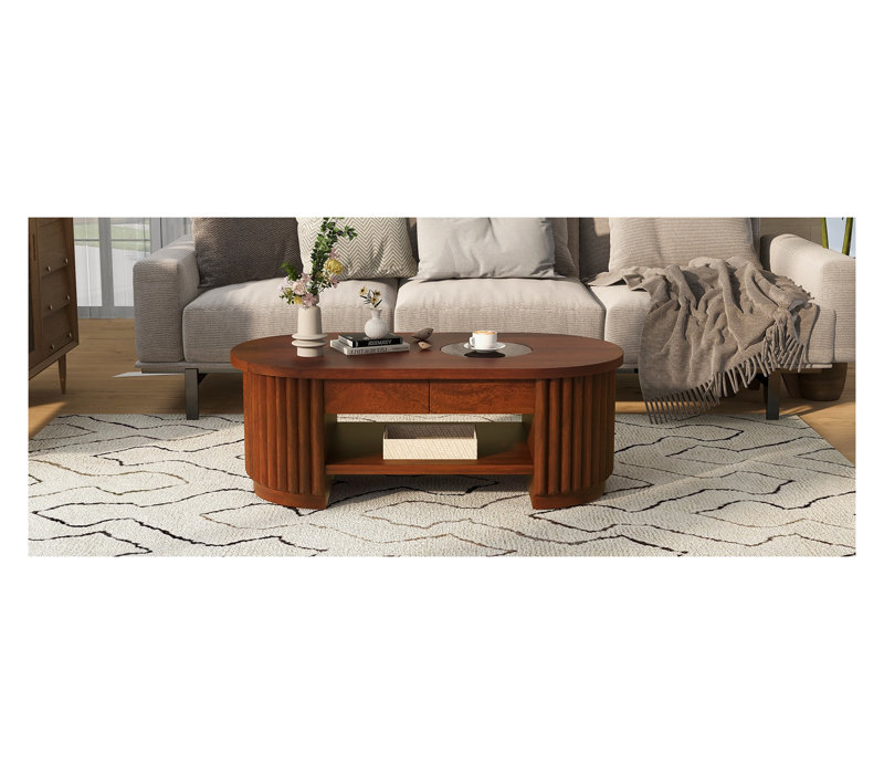 Table basse VIBE HAUS Mid-Century, Marron foncé