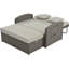Méridienne double en rotin PE pour lit de repos inclinable pour 2 personnes avec dossier et coussins réglables inclus, gris