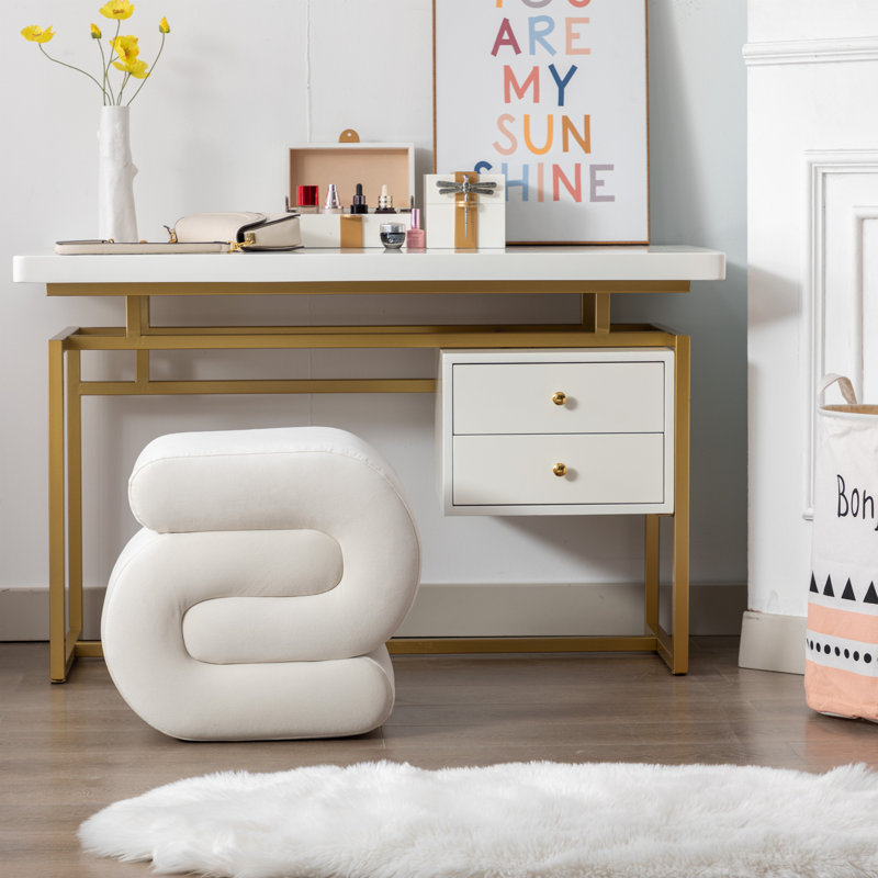 Repose-pieds en velours S avec pieds antidérapants, parfait pour le salon et la chambre à coucher, Velours blanc