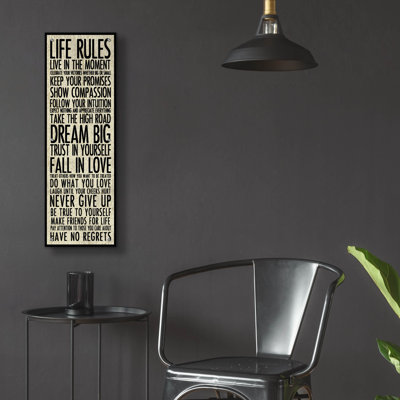  «Life Rules» par Erin Clark, art mural en verre acrylique, 16 po x 48 po