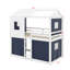 Lit double superposé en bois avec tente-776809681-776809680