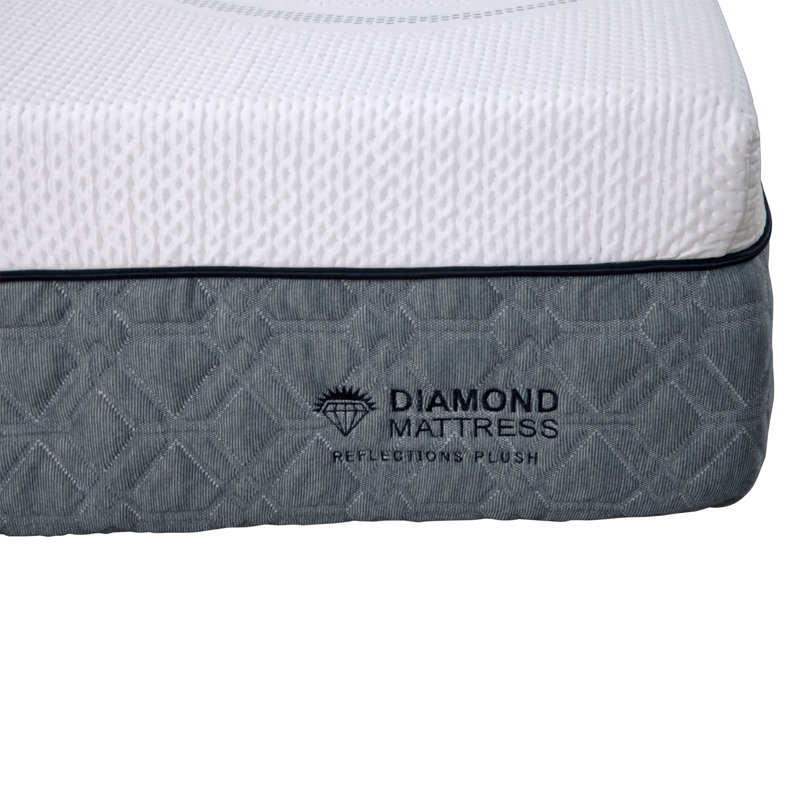 Mousse viscoélastique graphène Diamond Capri, fraîche, conforme, réactive au toucher ferme de 12 po, certifiée Greenguard Gold, prête pour l'étiquette blanche