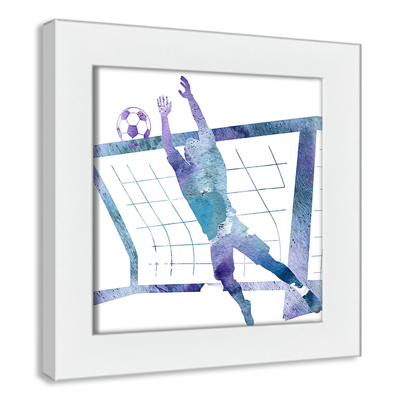Fille de football 2, H 8 po x l 8 po x P 0,63 po, Cadre blanc