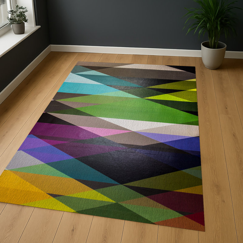 Geometric Area Rug, Runner 70 x 140 cm