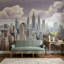 Papier peint nuage nuageux ciel couvert amovible brumeux-91994664-91994667