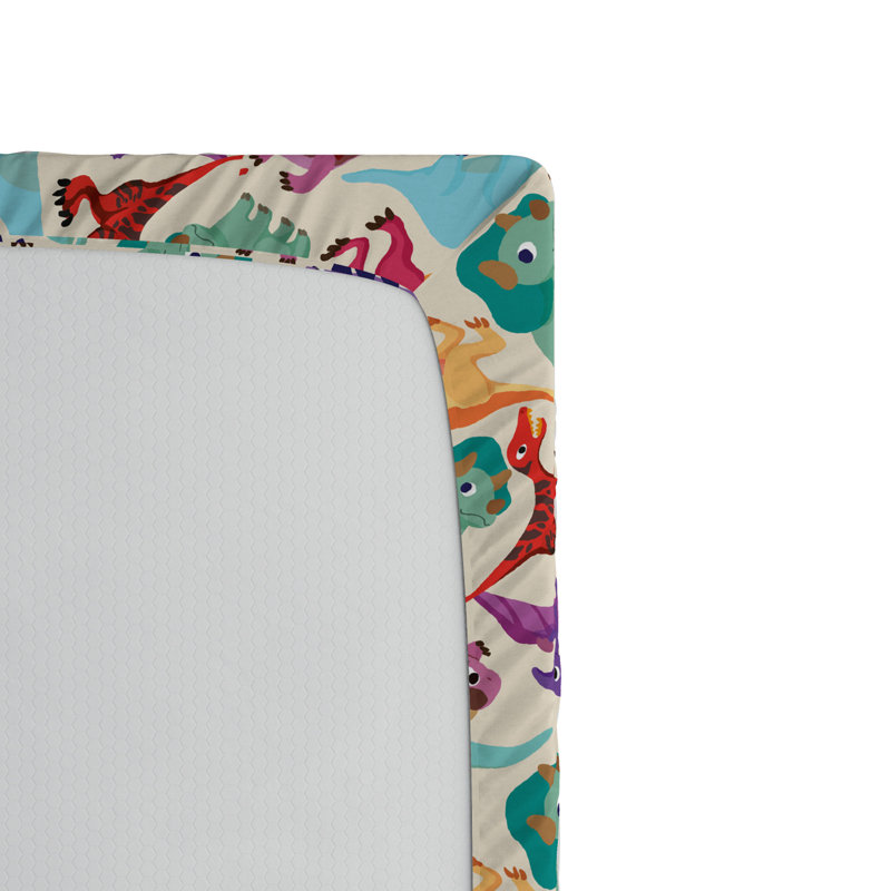 Microfiber Fitted Sheet, Full Fitted Sheet, Purple/Blue Dinosaur