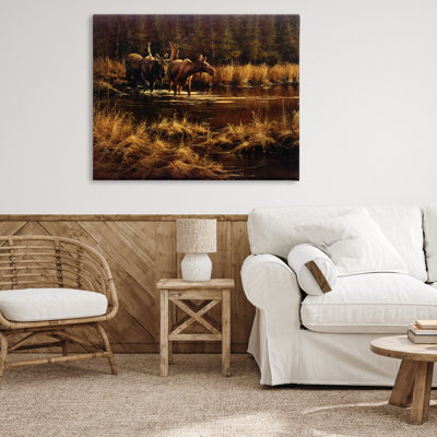 Paire d'orignaux sur toile, conception par Paco Young