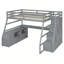 Lit mezzanine avec 7 tiroirs, 2 tablettes et un bureau-683255120-683255148