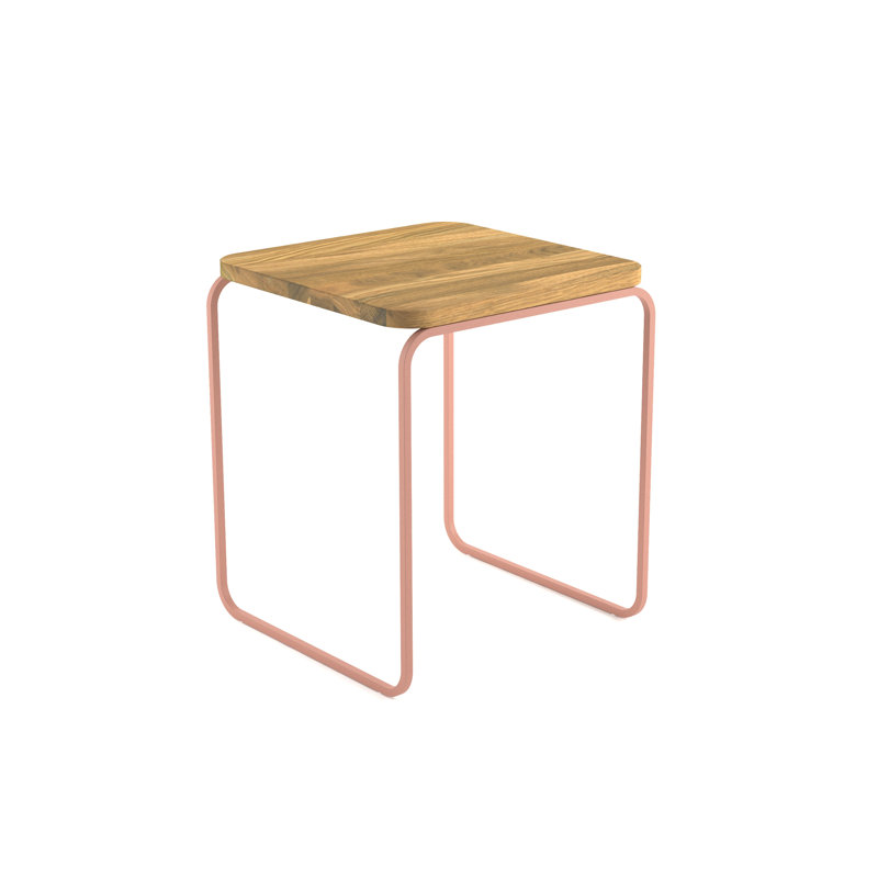 Scher Sled End Table, Beige Red