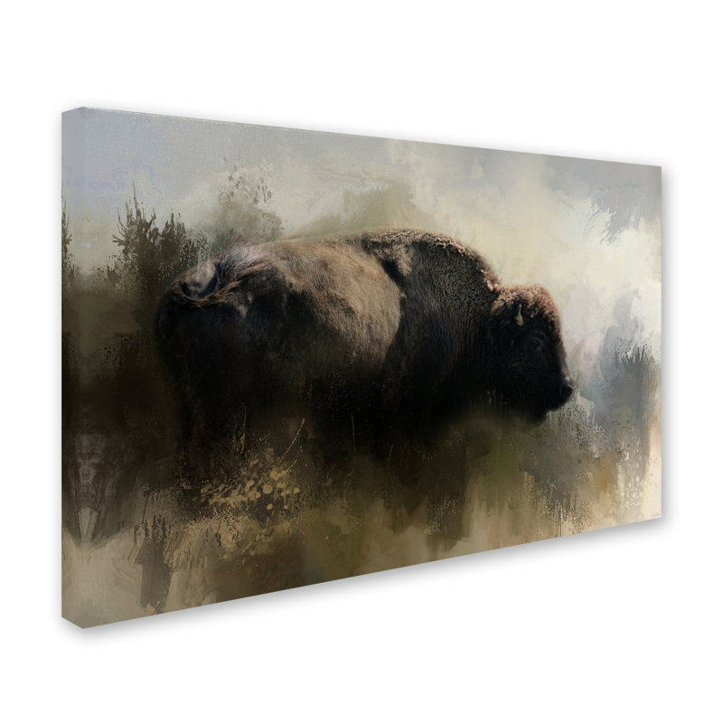 Vidur «Abstract American Bison», reproduction d'impression sur toile tendue, H 30 po x l 47 po